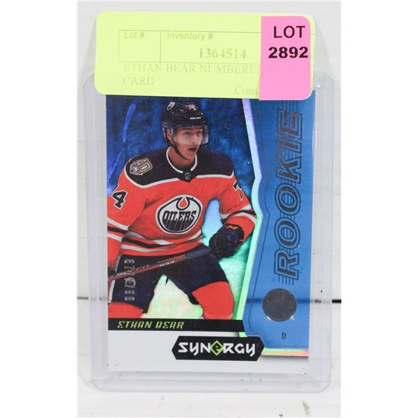 ETHAN BEAR NUMBERED ROOKIE CARD