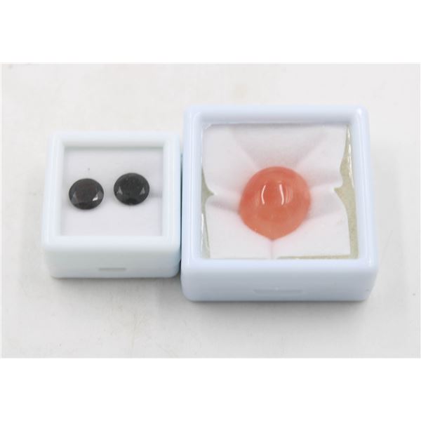 #39-UNHEATED DARK RED GARNET 3.90CT & AGATE 16.30C