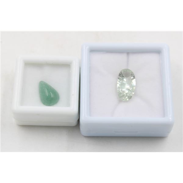 #262-UNHEATED AMETHYST 5.36CT  & AVENTURINE 3.35CT