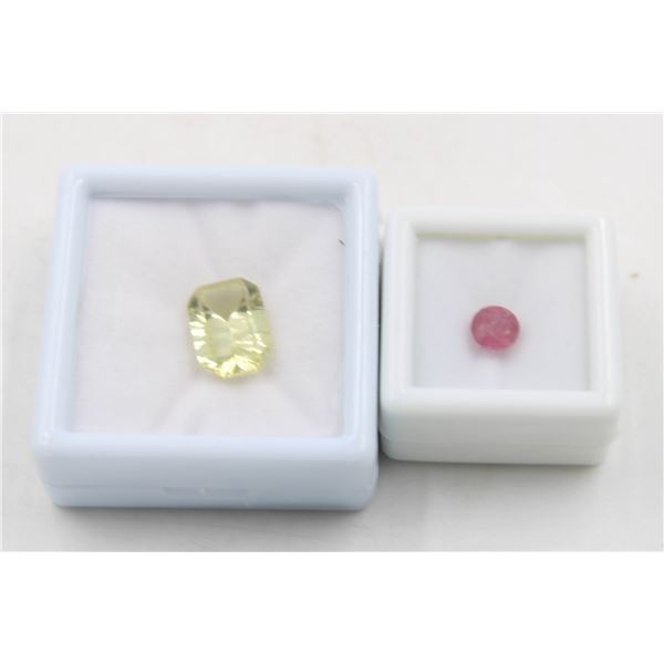 #49-HEATED RUBY 1.65 CT  & LEMON QZ 5.19 CT