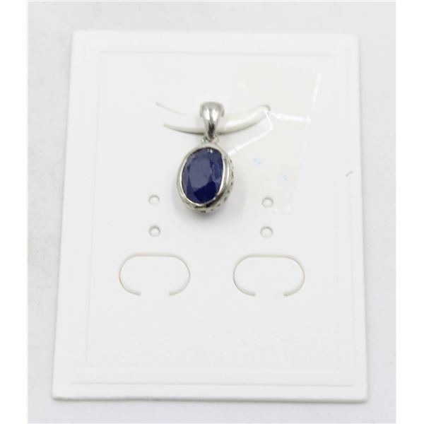 #176-HEATED BLUE SAPPHIRE GEMSTONE   PENDANT