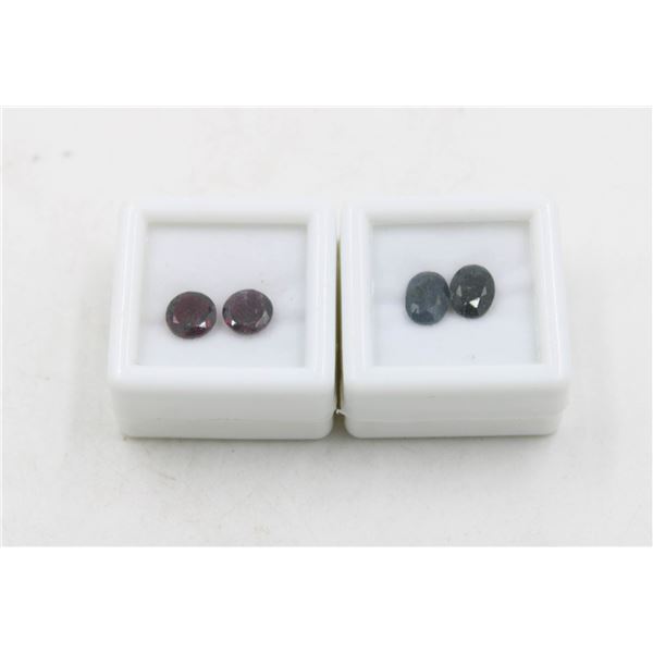 #245-UNTREATED GARNET 3.20CT & BLUE SAPPHIRE 3.10C