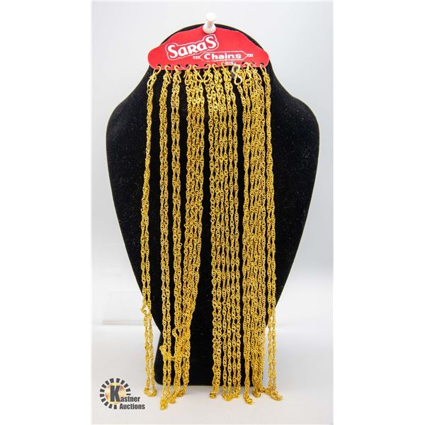 #1312-12 x GOLD TONE NECKLACES THAT ARE 48 CM IN
