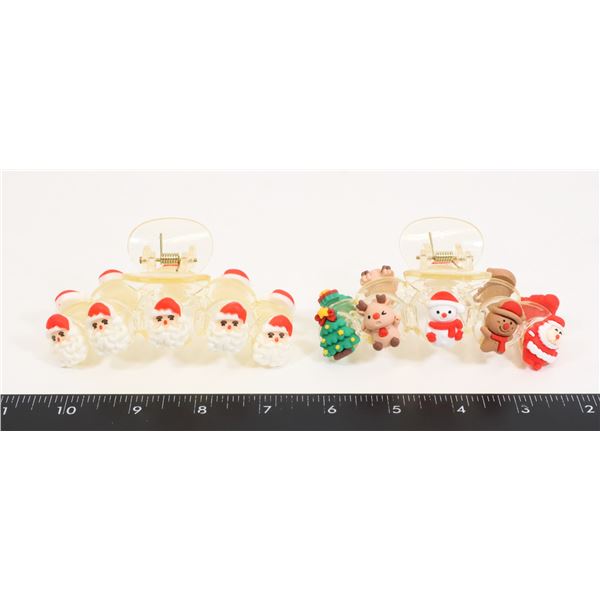2 NEW CHRISTMAS THEME CLAW CLIPS