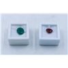 Image 1 : #255-UNTREATED GARNET 3.61 CT & GREEN AGATE 4.30CT