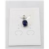 Image 1 : #170-HEATED BLUE SAPPHIRE & CZ  PENDANT