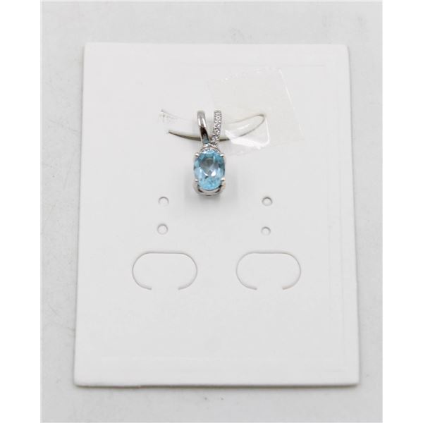 #185-SKY BLUE TOPAZ & CZ PENDANT
