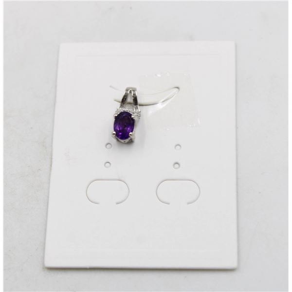 #216-UNHEATED AMETHYST & CZ PENDANT