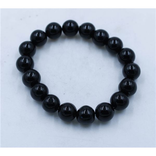 #151-NATURAL BLACK OBSIDIAN BRACELET 10MM/7.5"