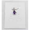 Image 1 : #212-UNHEATED AMETHYST & CZ PENDANT