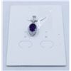 Image 1 : #205-UNHEATED AMETHYST & WHITE ZIRCON PENDANT