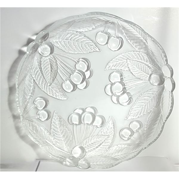 25)  CLEAR GLASS 12" PLATTER WITH A 1" LIP, WITH