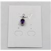 Image 1 : #200-UNHEATED AMETHYST & CZ PENDANT