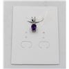 Image 1 : #215-UNHEATED AMETHYST & CZ PENDANT