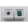 Image 1 : #251-UNTREATED GARNET 3.70CT & EMERALD 9.70 CT