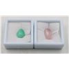 Image 1 : #44-NATURAL CHRYSOPRASE 7.30CT  & ROSE QUARTZ 11.1