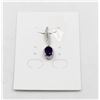 Image 1 : #71-UNHEATED  AMETHYST & CZ GEMSTONE PENDANT