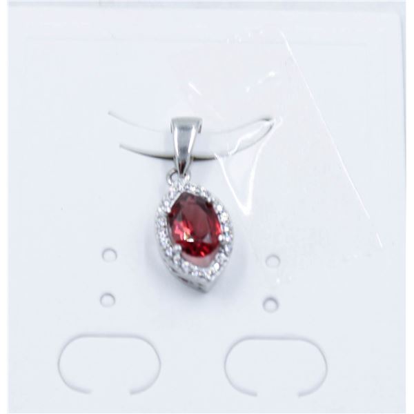 #222-UNHEATED GARNET & CZ PENDANT