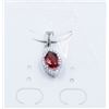 Image 1 : #222-UNHEATED GARNET & CZ PENDANT