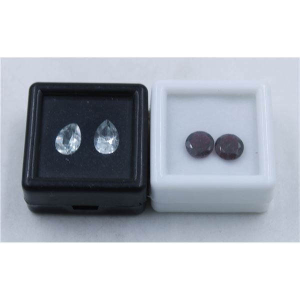 #243-UNTREATED GARNET 3.15CT  & WHITE TOPAZ  3.15C