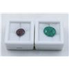 Image 1 : #252-UNTREATED GARNET 3.60CT & EMERALD 6.05CT
