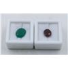 Image 1 : #253-UNTREATED GARNET 3.17 CT & GREEN AGATE 4.35 C