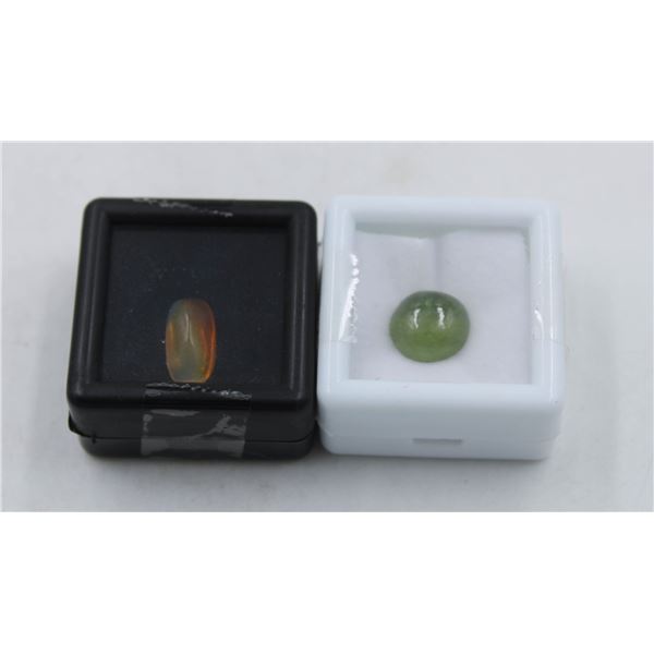 #53-NATURAL OPAL 1.95CT  & GREEN SAPPHIRE 5.65CT