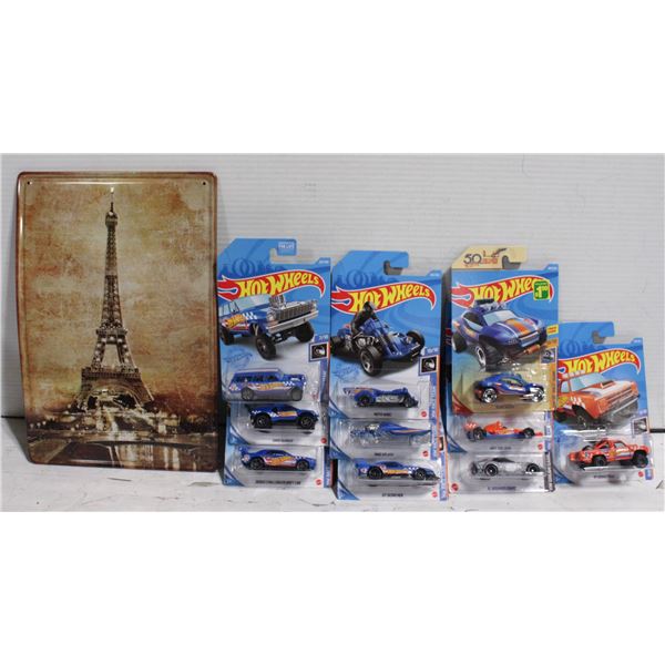 BOX OF HOT WHEELS (X10).