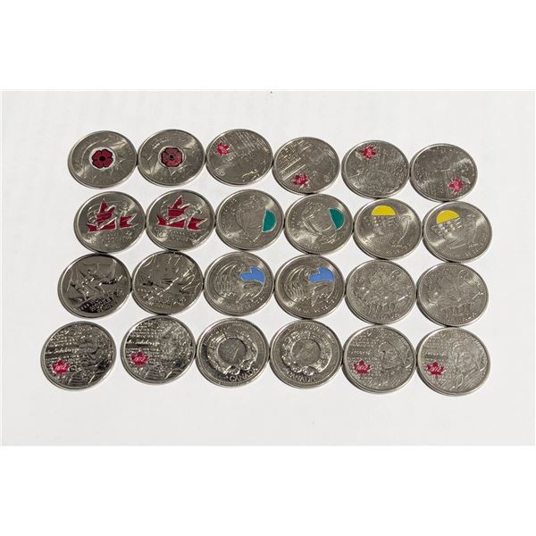 CANADA QUARTERS - 2 OF EACH SET, 12 SETS.