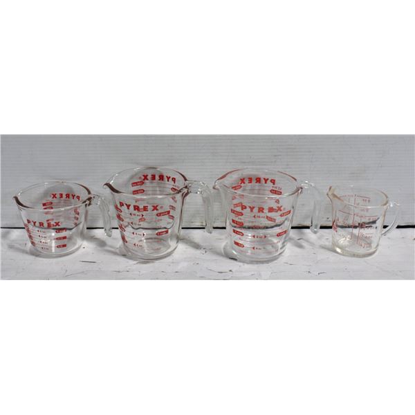 3 NEW PYREX GLASS MEASURING CUPS -