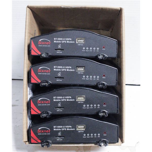 BOX OF MOBILE GPS MODEMS X4.