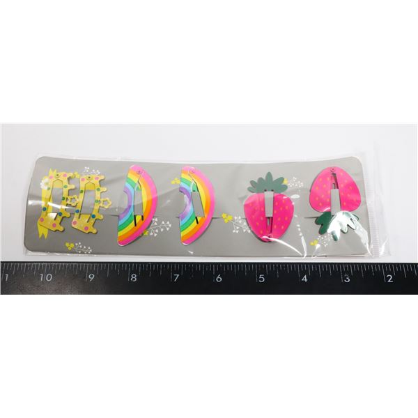 NEW STRAWBERRY, RAINBOW CROWN SNAP CLIPS