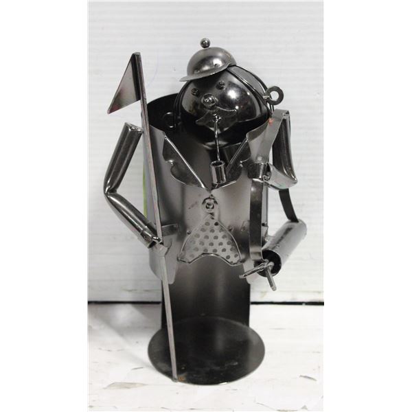 NOVELTY METAL WINE BOTTLE HOLDER