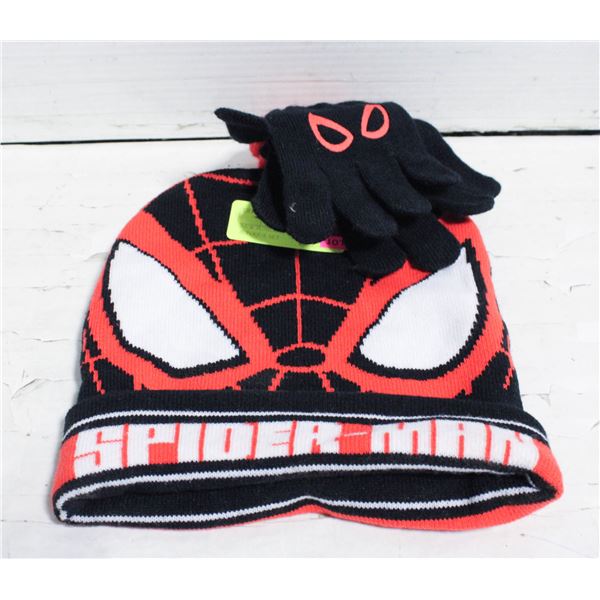 NEW JUNIOR SPIDERMAN MITTENS & TOQUE SET