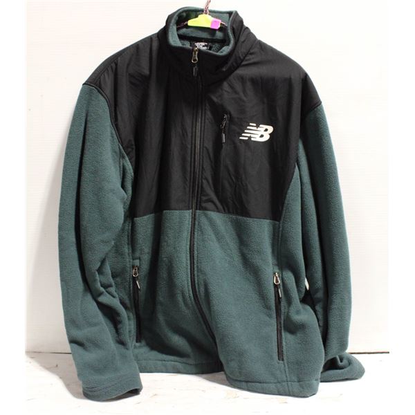 MENS LARGE NEW BALANCE GREEN/BLK JACKET