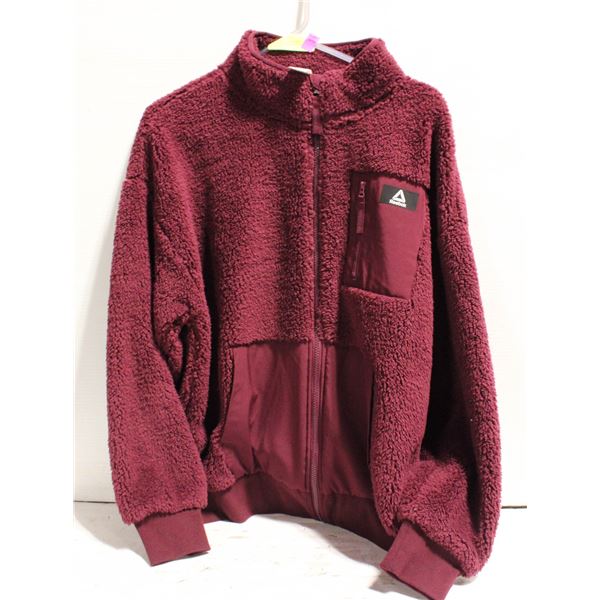 MENS L REEBOK MAROON FUZZY JACKET