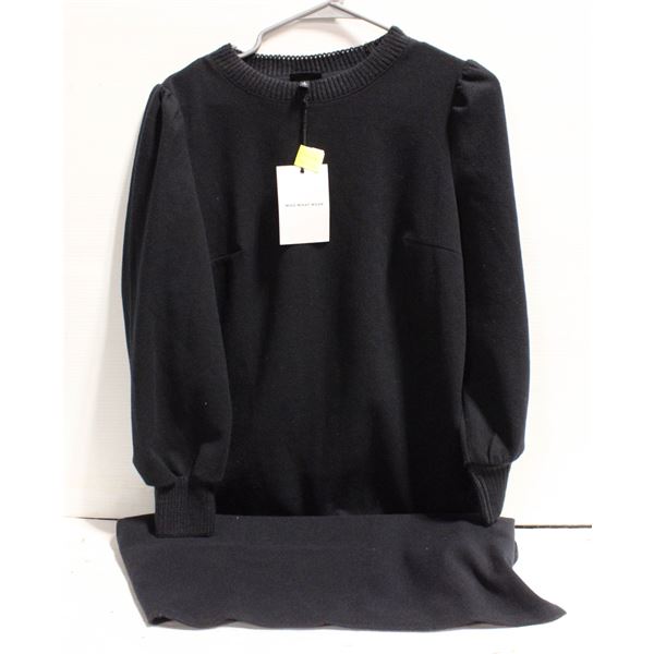 WHO WHAT WEAR CREW NECK WINTER LENGTH DRESS