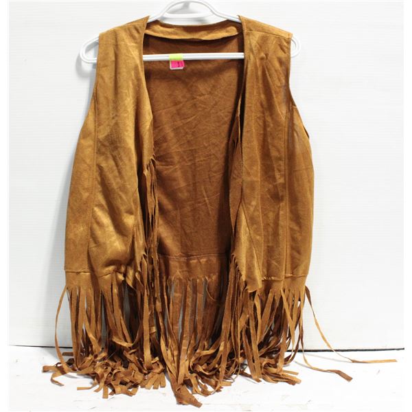 WOMENS PLUS SIZE FRINGE HEM FAUX SUEDE