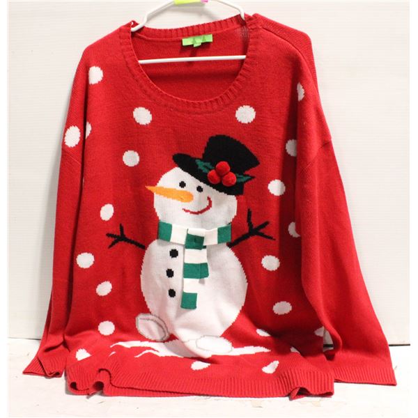 MENS RED FROSTY 1X UGLY CHRISTMAS SWEATER