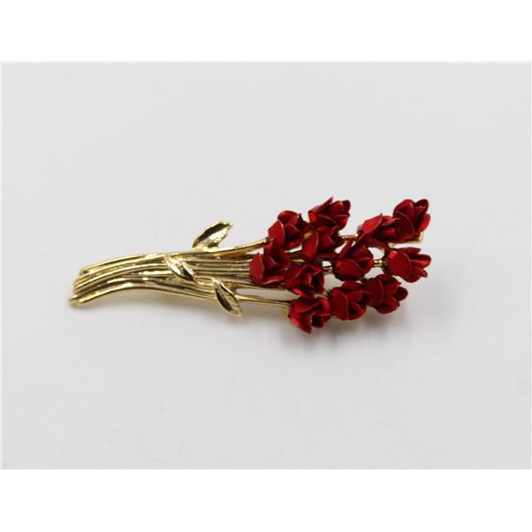 RED ROSES BROOCH