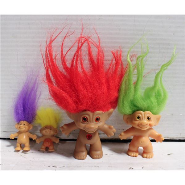 LOT OF 4 VINTAGE TROLLS