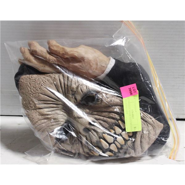 HALOWEEEN MASK AND MOTION ACTIVATED ARM