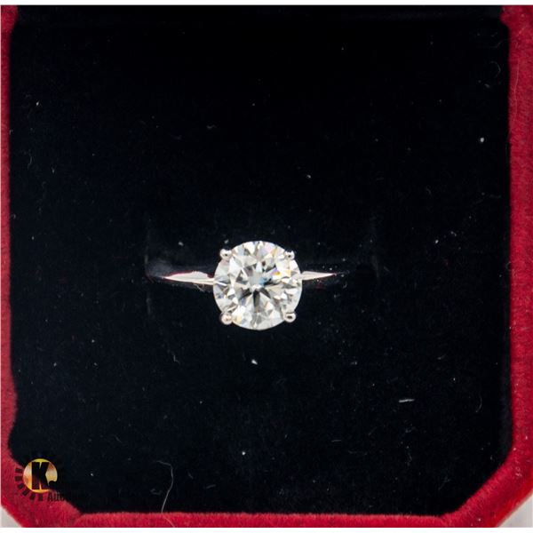 #1053-14 KT WHITE GOLD RING WITH 1.6CT ROUND