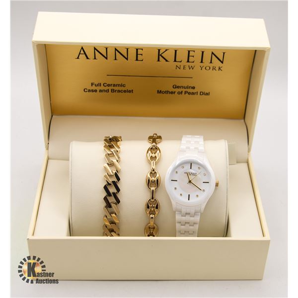 NEW ANNE KLEIN NEW YORK WATCH AND BRACELETS
