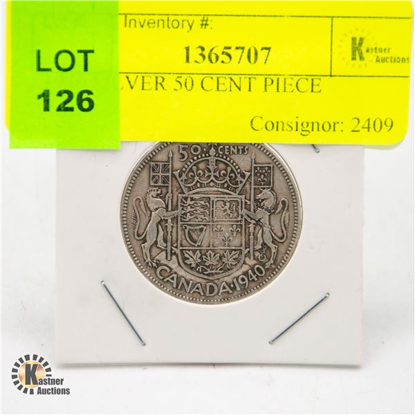 1940 SILVER 50 CENT PIECE