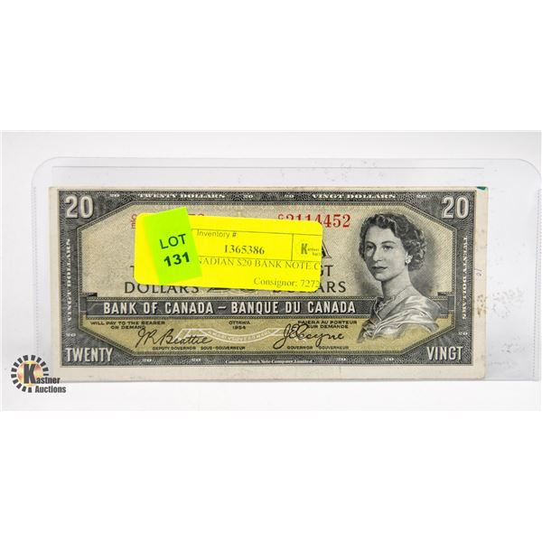 1954 CANADIAN $20 BANK NOTE C/E 2114452