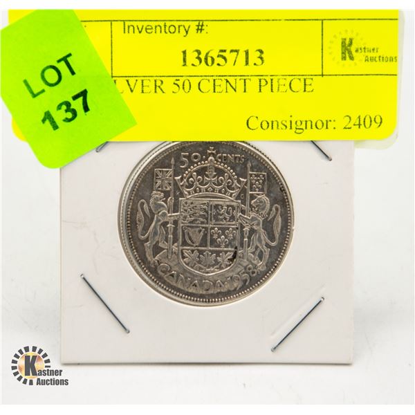 1958 SILVER 50 CENT PIECE
