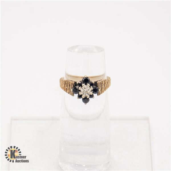 VINTAGE 1980'S - 10 KT GOLD FLORAL CLUSTER