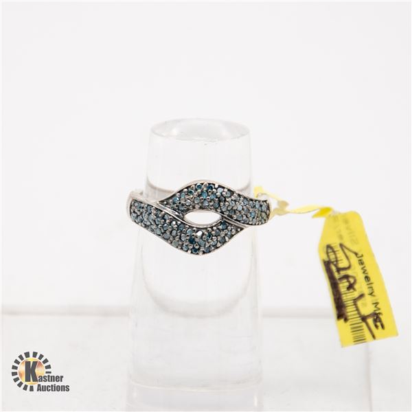 NEW .925 SILVER RING BLANKETED WITH DIAMOND