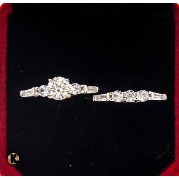#1092-2 PCE WEDDING SET WITH HAND SET 0.80 CT